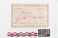 Etikett zu Bronzegehänge (NHMW-PRAE-024012)